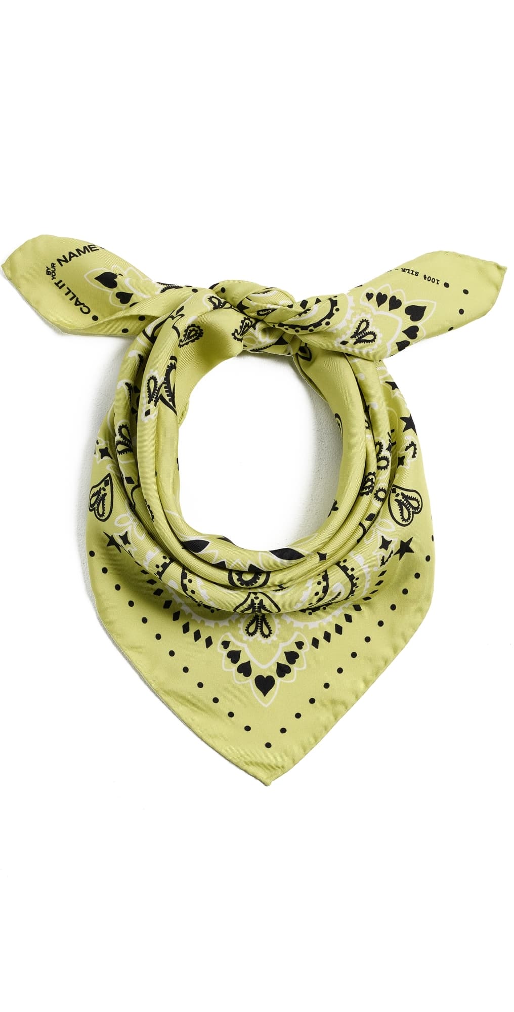 Call It By Your Name Silk Bandana Small Yellow · One Size