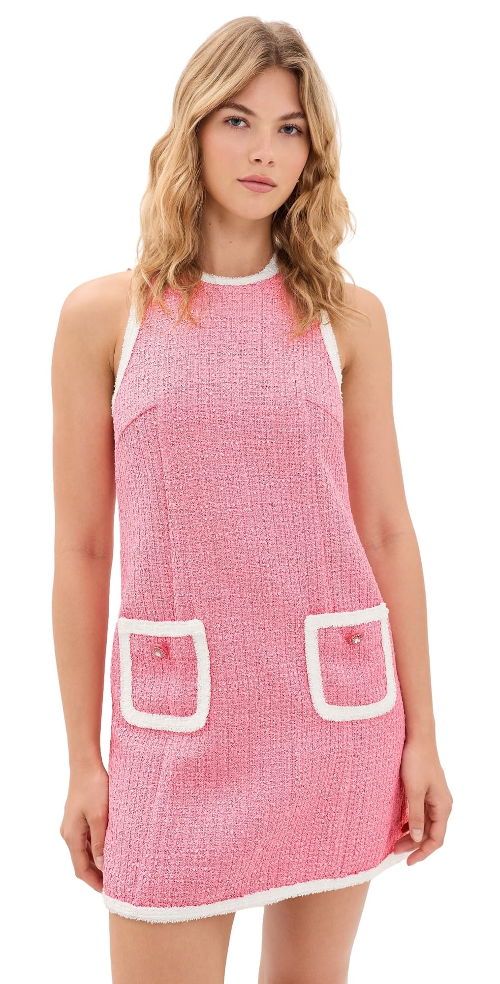 Cinq à Sept Contrast Auden Dress Elle Pink/White