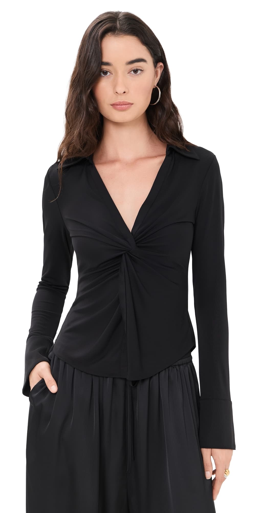 Cinq à Sept Matte Jersey Mckenna Top Black