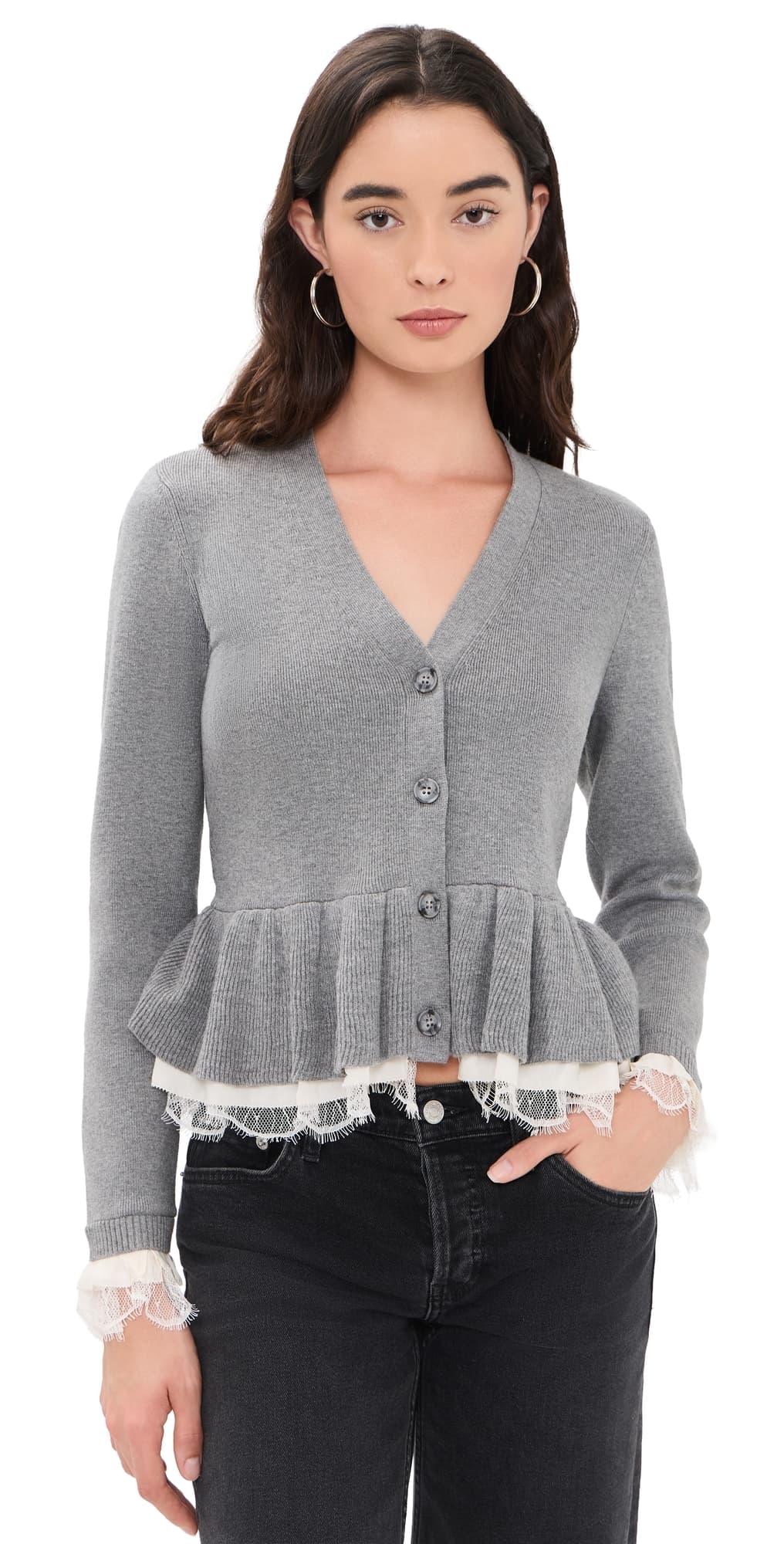 Cinq à Sept Dolly Cardigan Heather Grey/Ivory