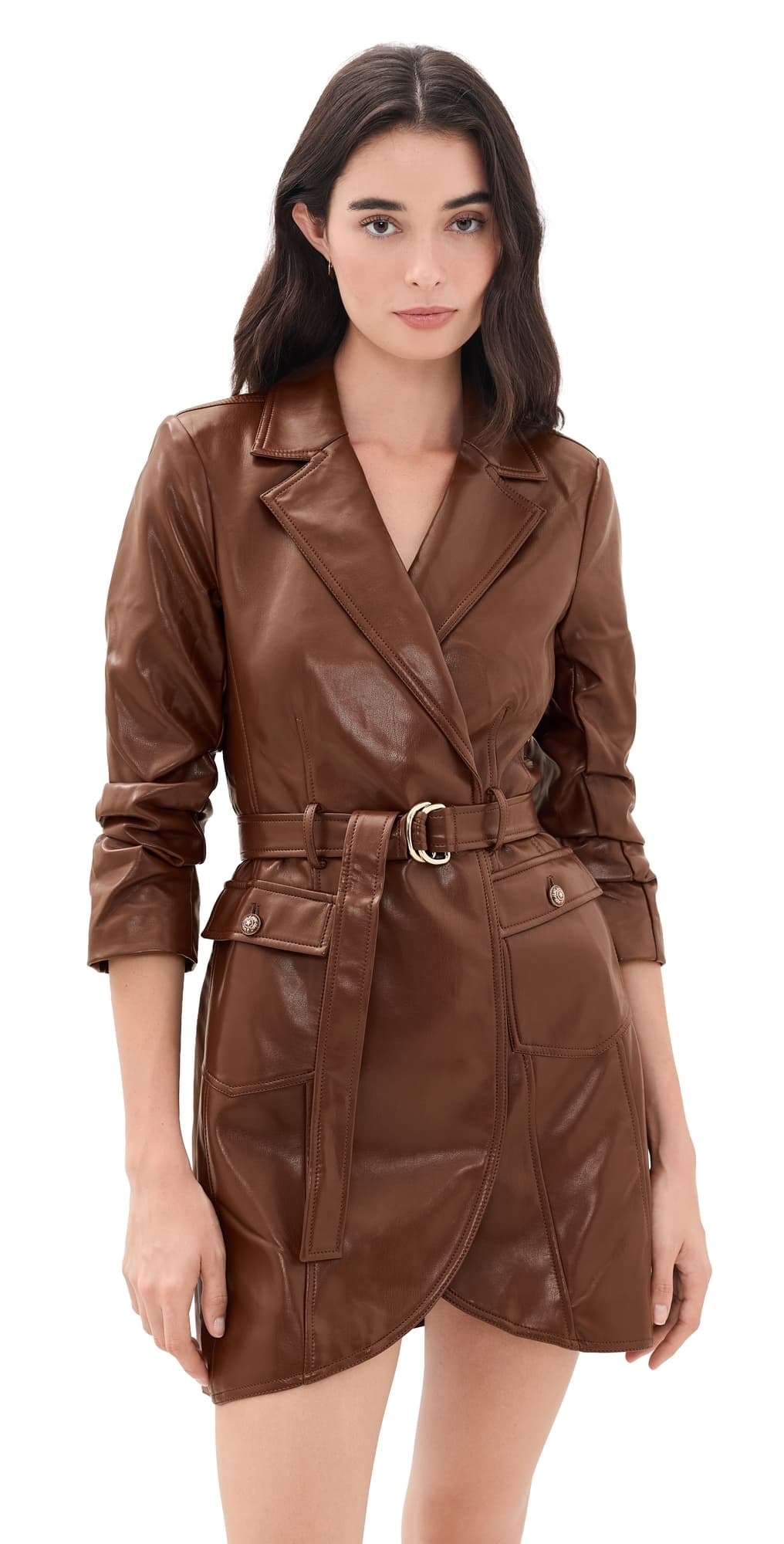 Cinq à Sept Vegan Leather Jenessa Dress Espresso