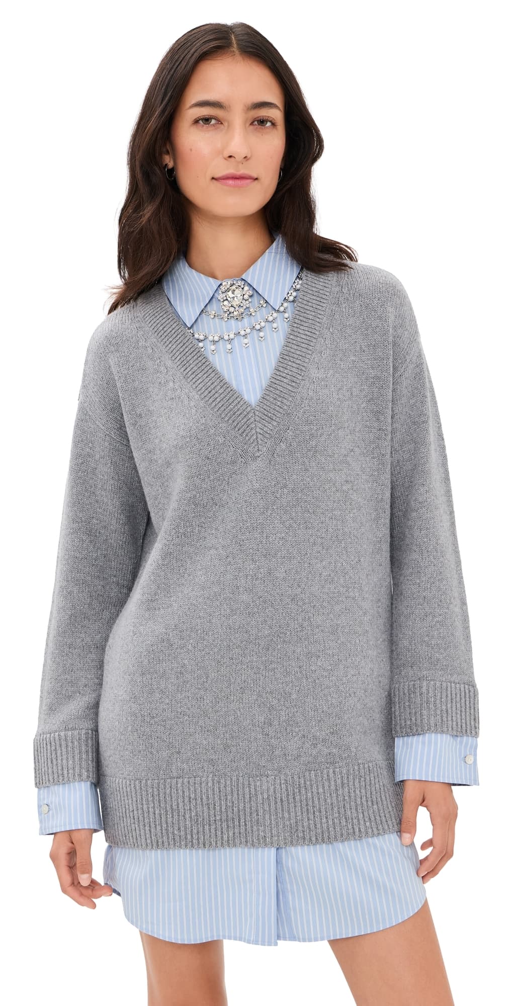 Cinq à Sept Santina Necklace Dress Heather Grey