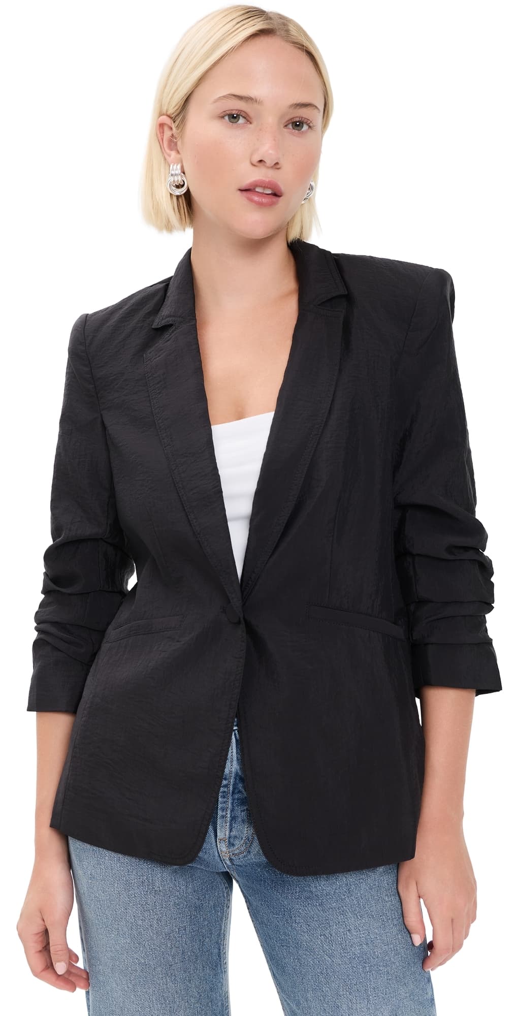 Cinq à Sept Tumbled Woven Khloe Blazer Black