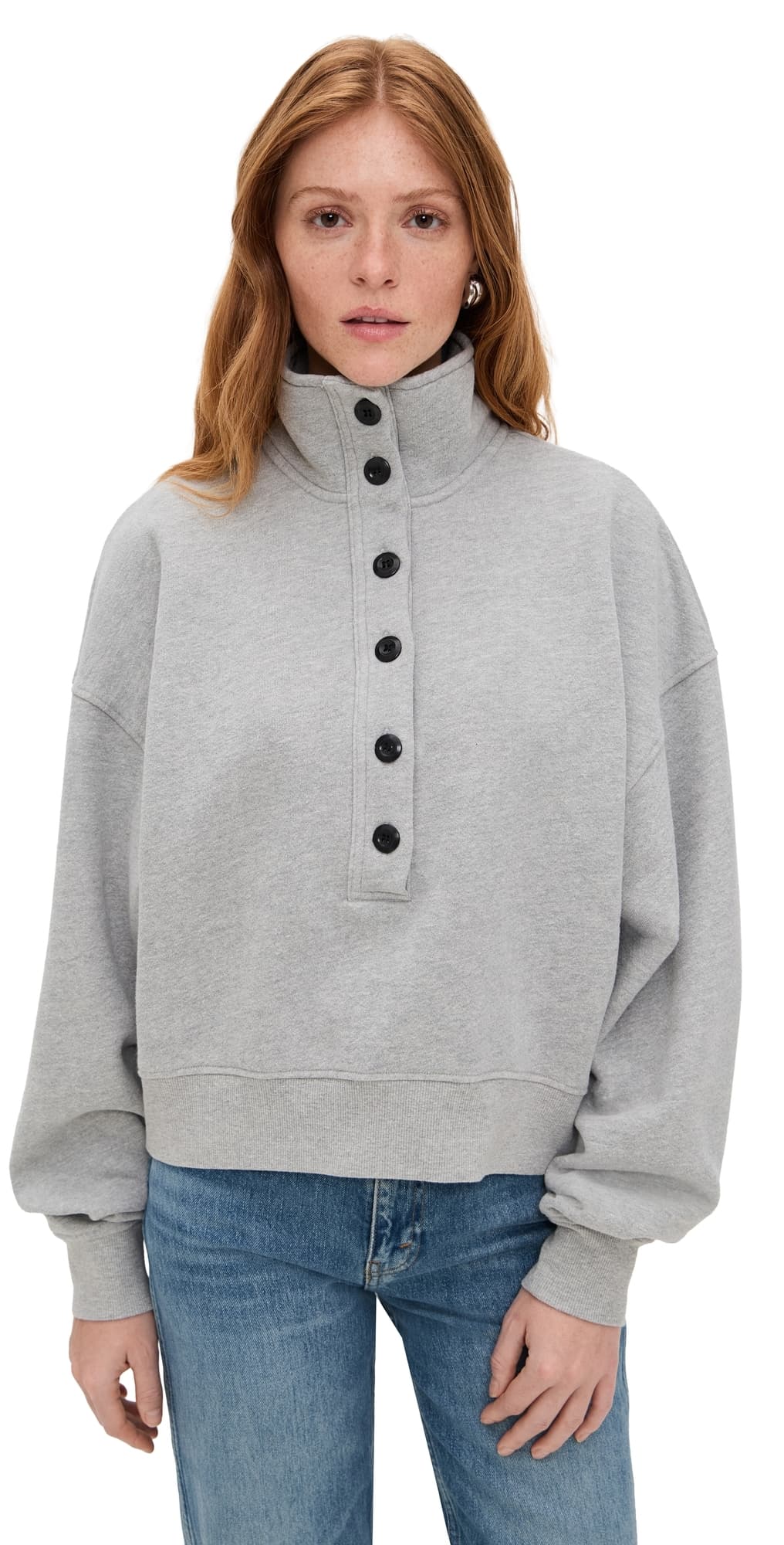 Citizens of Humanity Mirelle Funnel Neck Sweatshirt Heather Grey