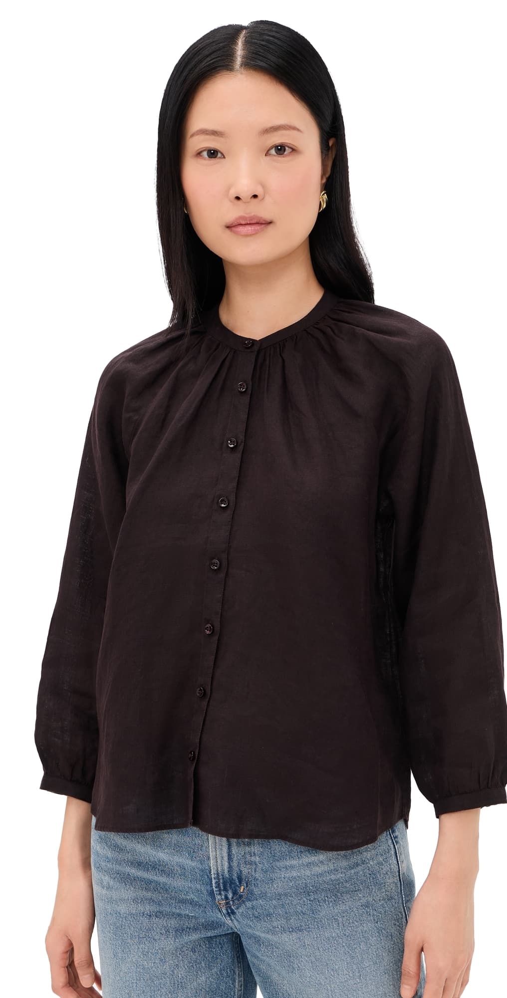 Citizens of Humanity Paro Linen Blouse Chocolate