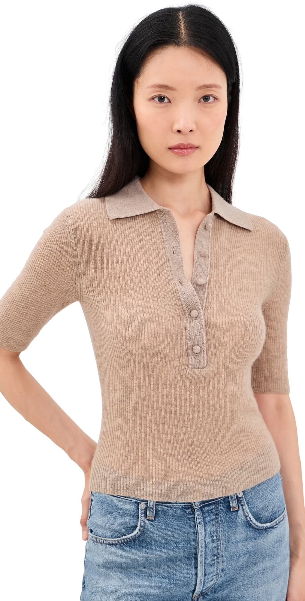 Citizens of Humanity Amelie Polo Sweater Fawn