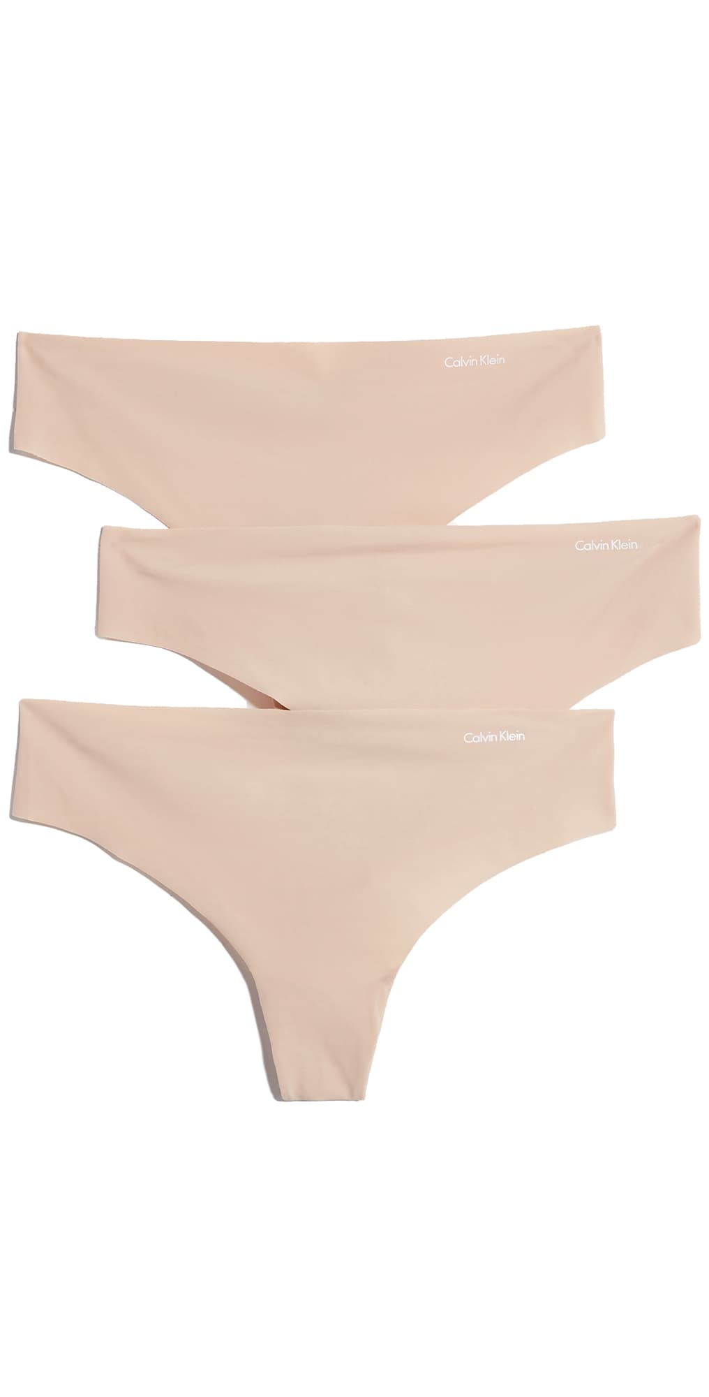 Calvin Klein Underwear Invisibles Thongs 3 Pack Light Caramel · XL