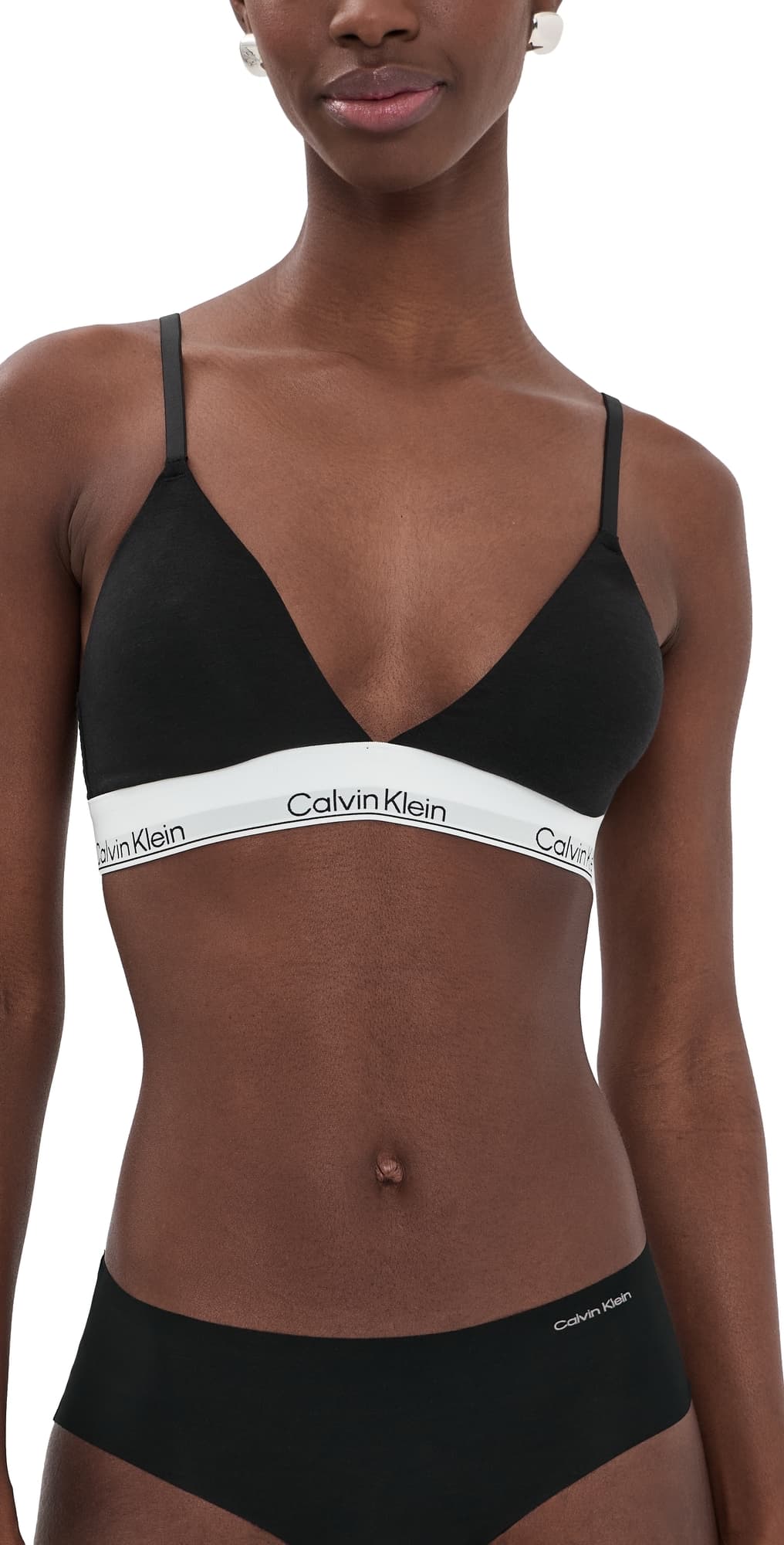 Calvin Klein Underwear Icon Cotton Lightly Lined Triangle Bralette Black