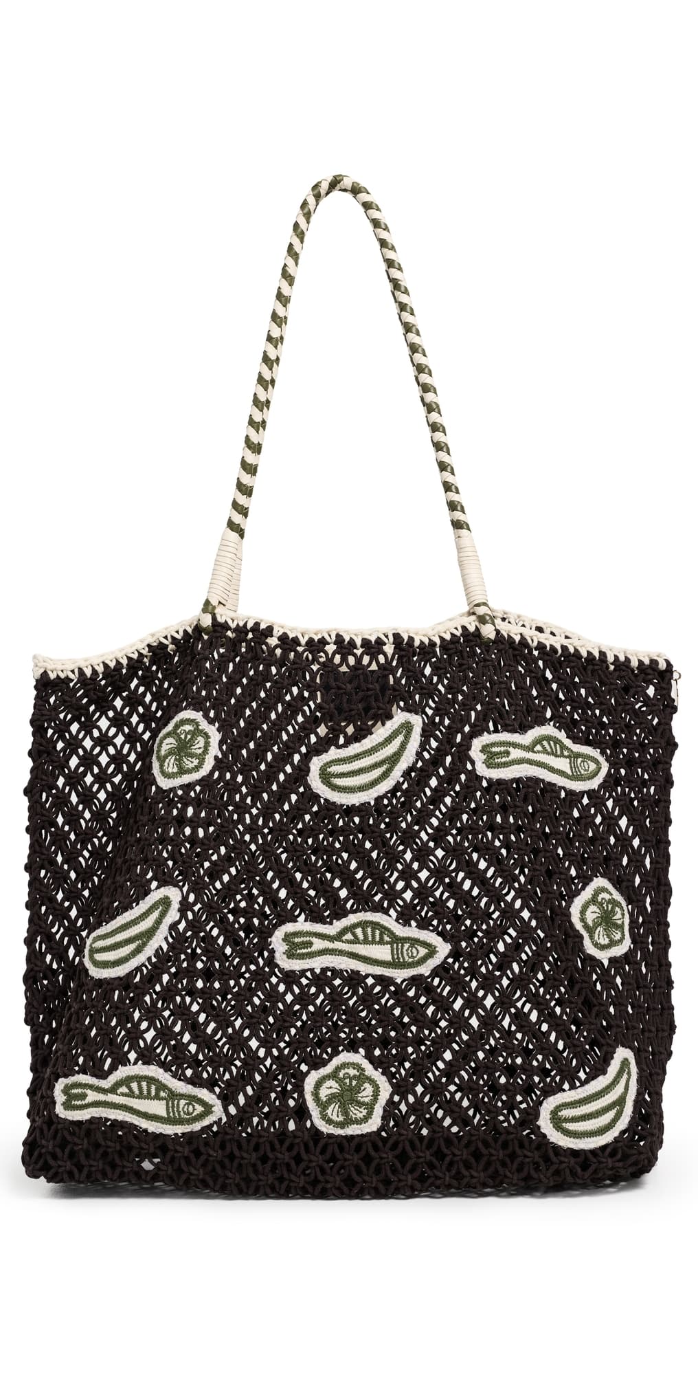 Clare V. Lete Macrame Tote Bag Chocolate · One Size