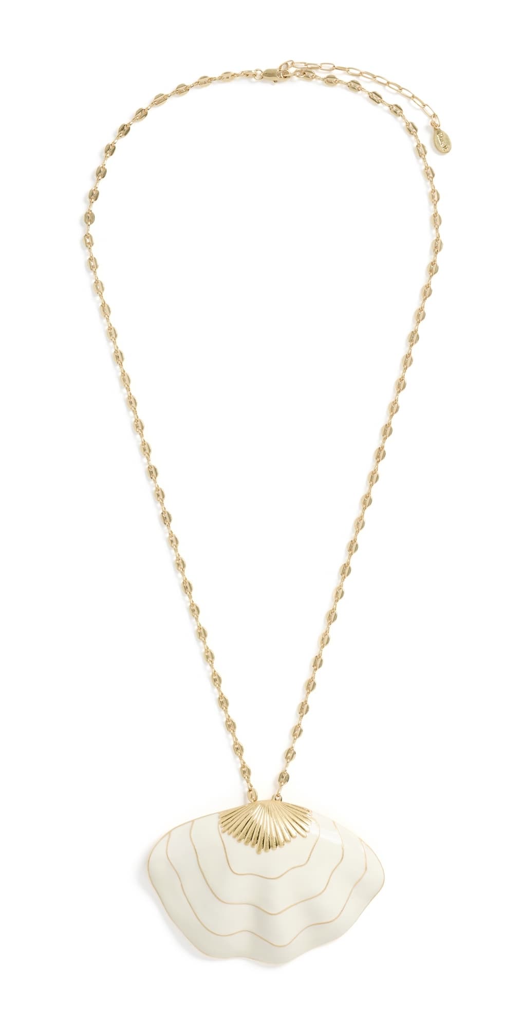 Clare V. Clamshell Pendant Necklace Cream · One Size
