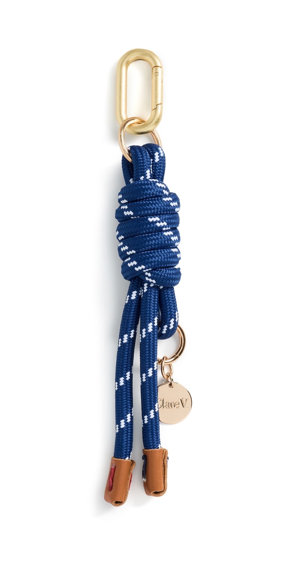 Clare V. Barrel Knot Bag Charm Blue