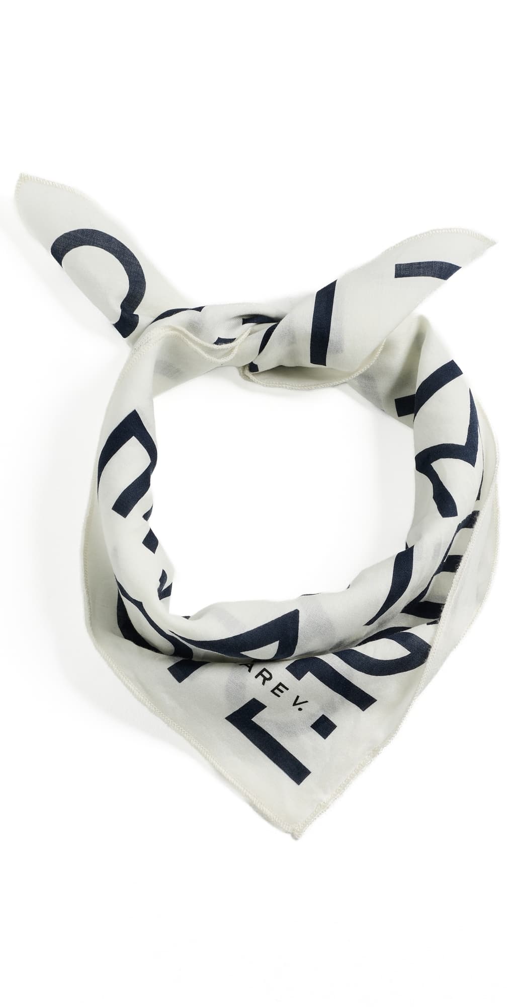 Clare V. Le Text Cotton Bandana Cream w/ Navy Le Text · One Size