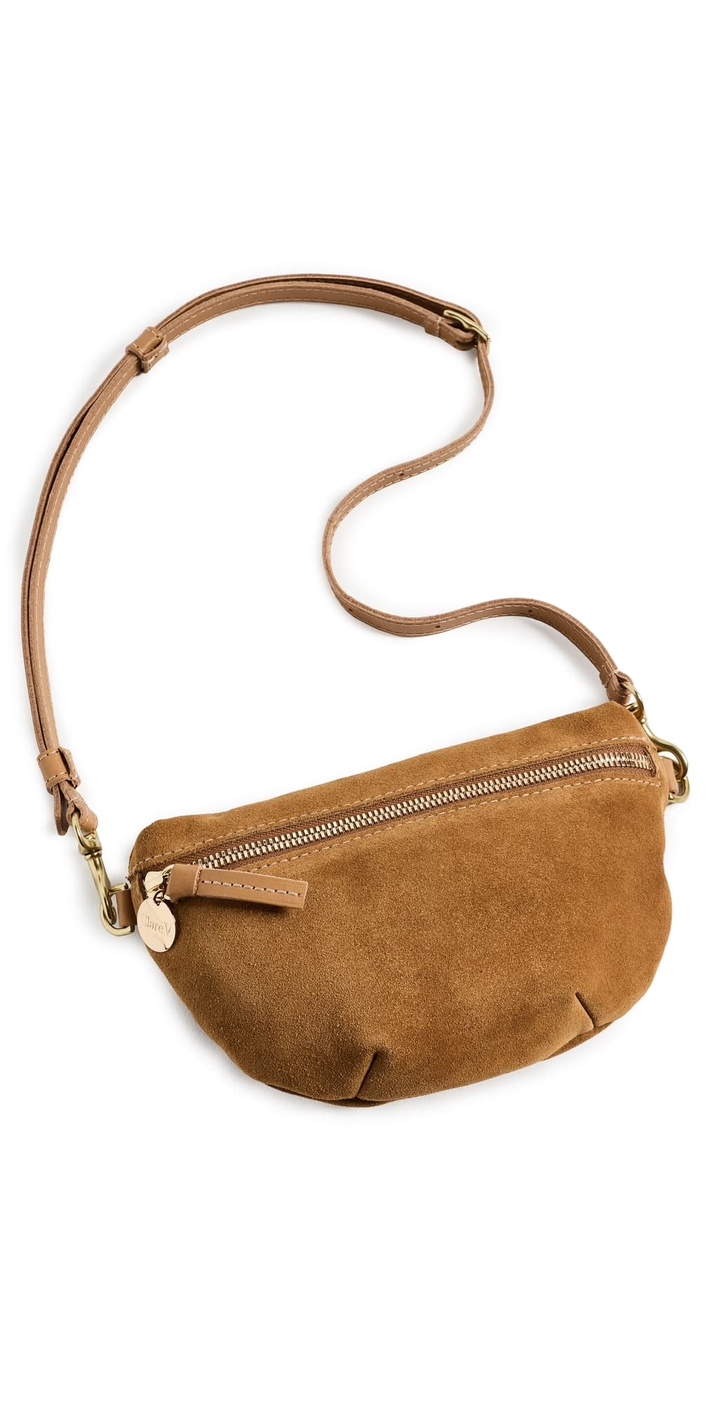 Clare V. Petite Fanny Suede Belt Bag Caramel