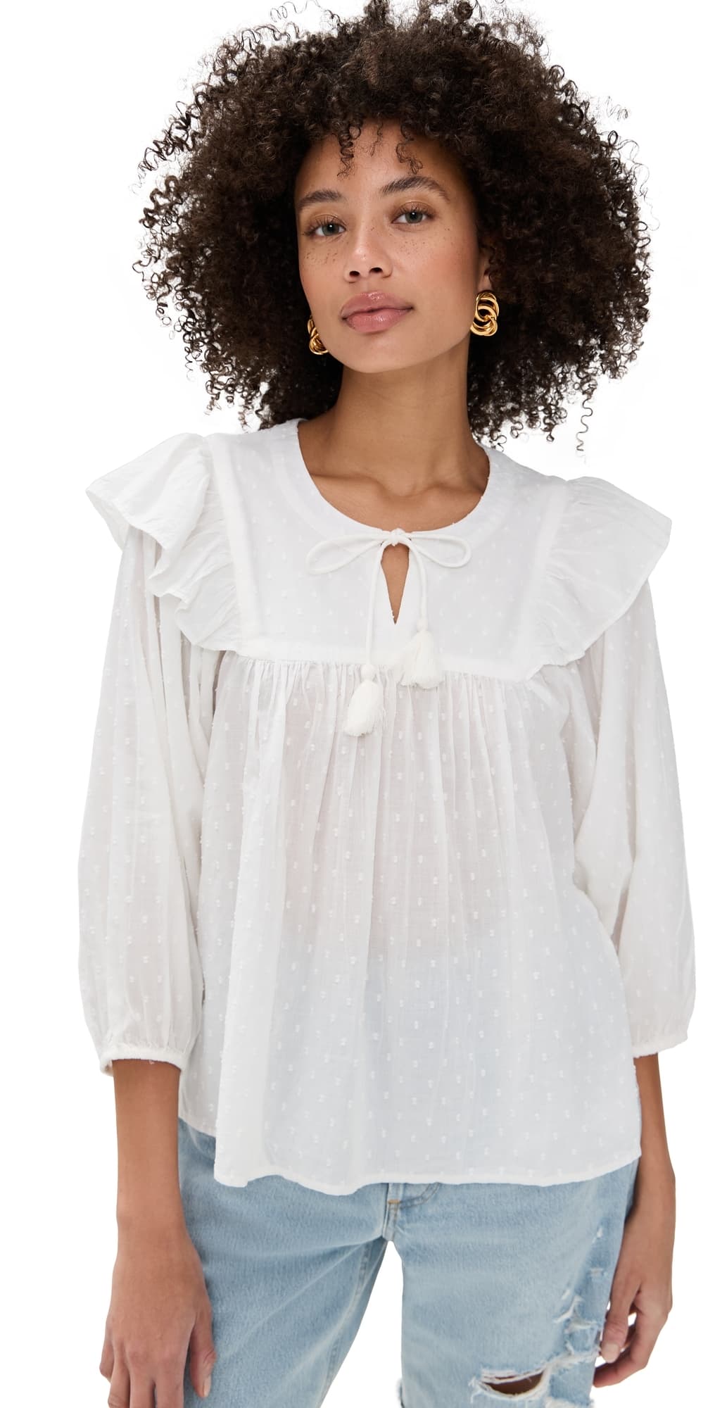 Cleobella Lina Blouse Ivory