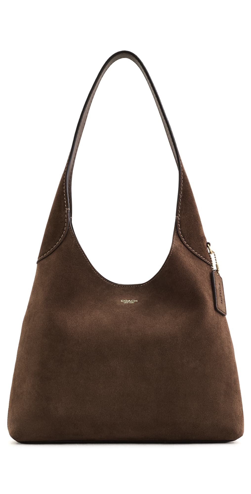 Coach Suede Brooklyn Shoulder Bag Dark Chocolate