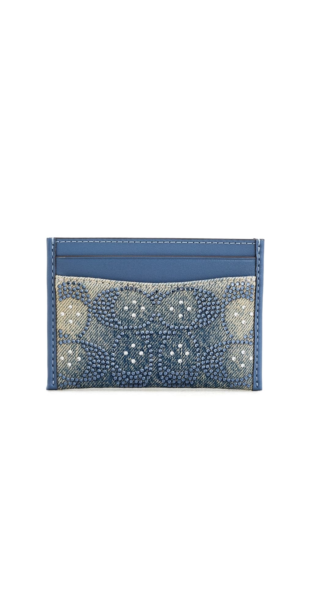 Coach Crystal Signature Denim Essential Card Case Denim