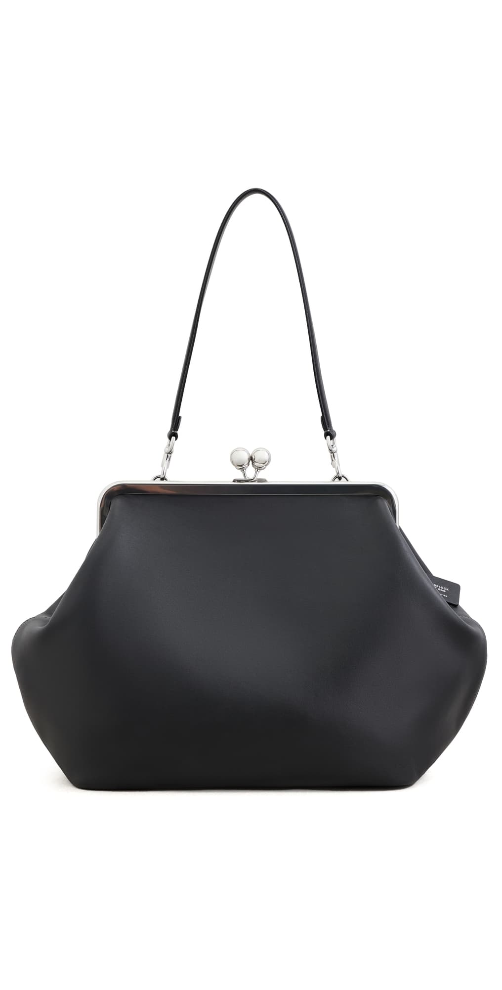 Coach Large Leather Kiss-Lock Frame Bag Black · One Size