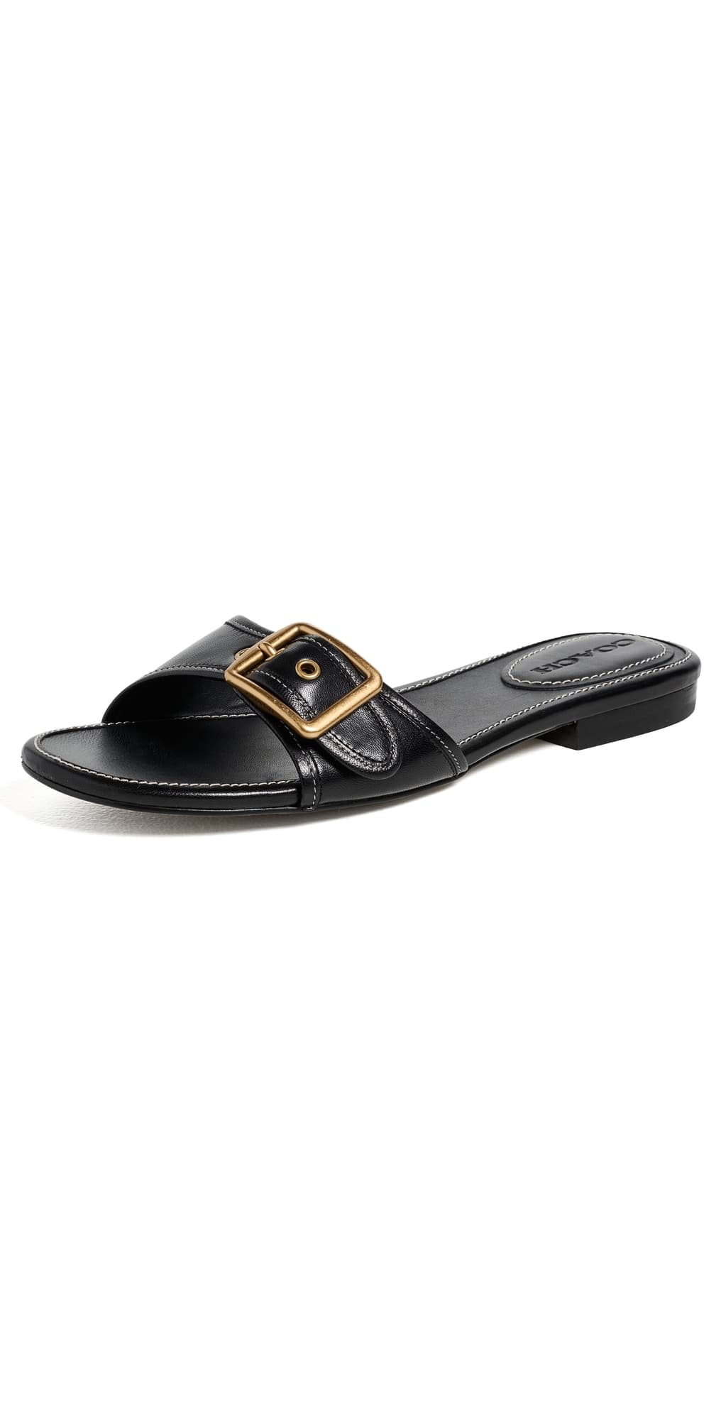 Coach Margot Flat Sandals Black