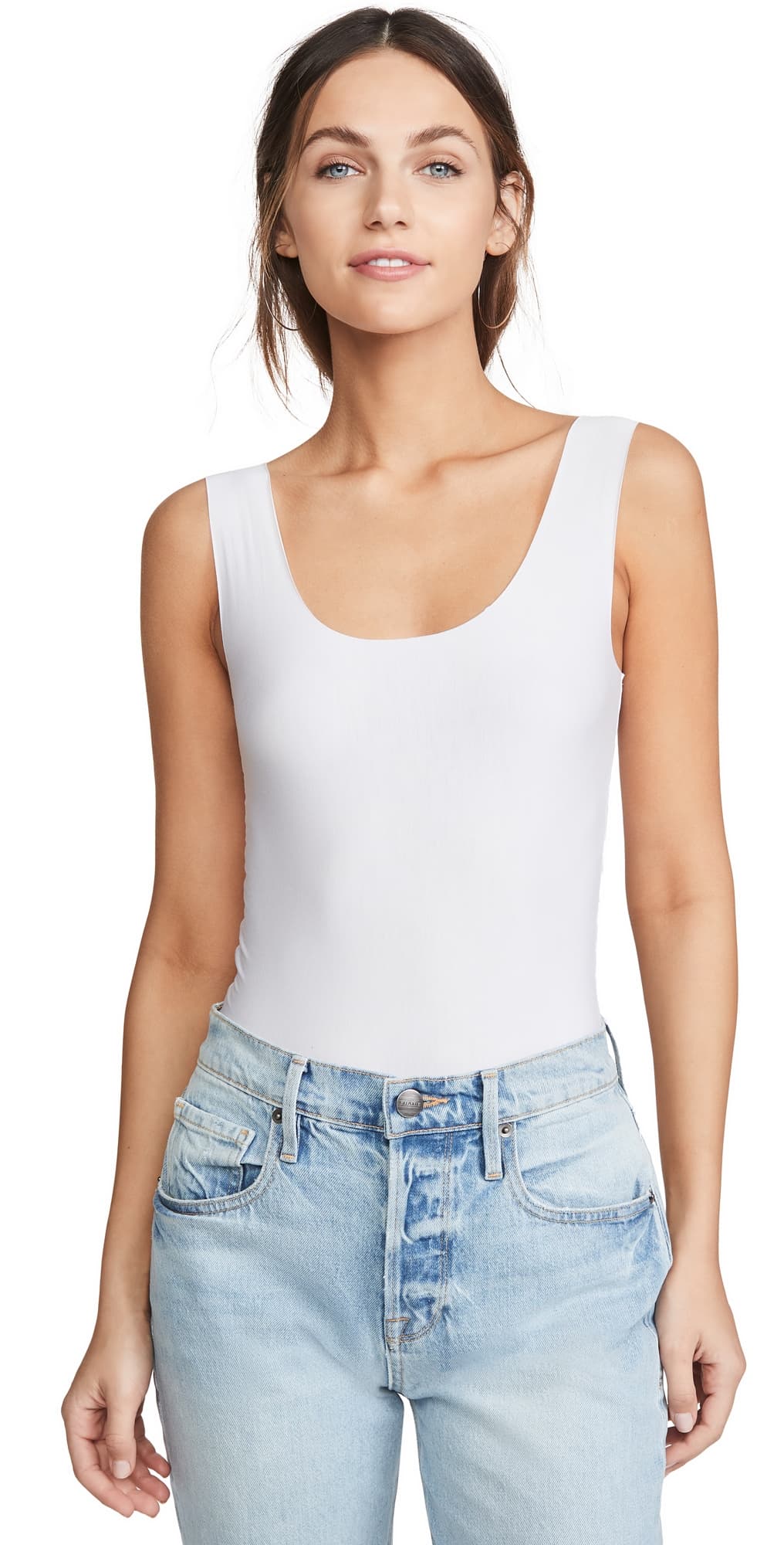 Commando Butter Tank Thong Bodysuit White