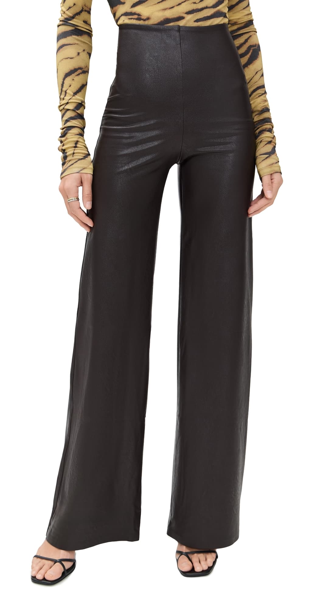 Commando Faux Leather Wide Leg Pants Espresso