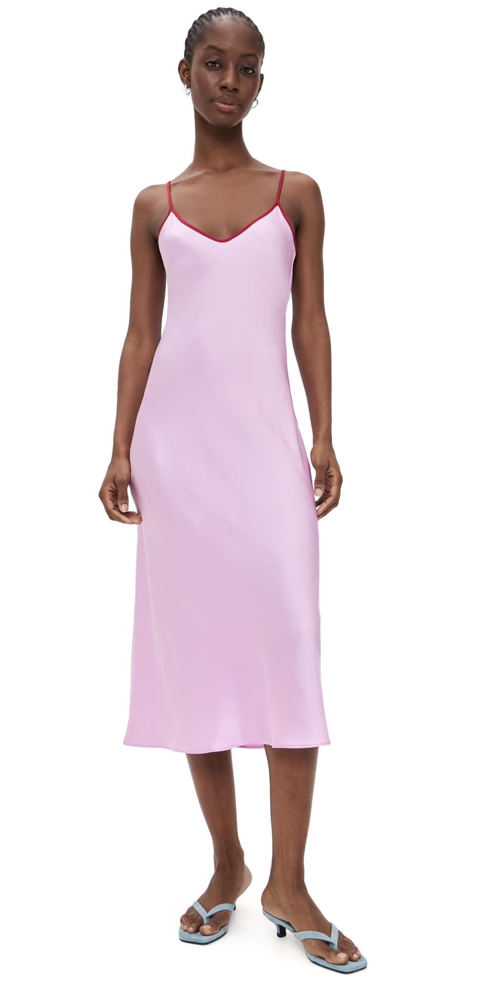 Comme Si Silk Bias Slip Dress Dahlia