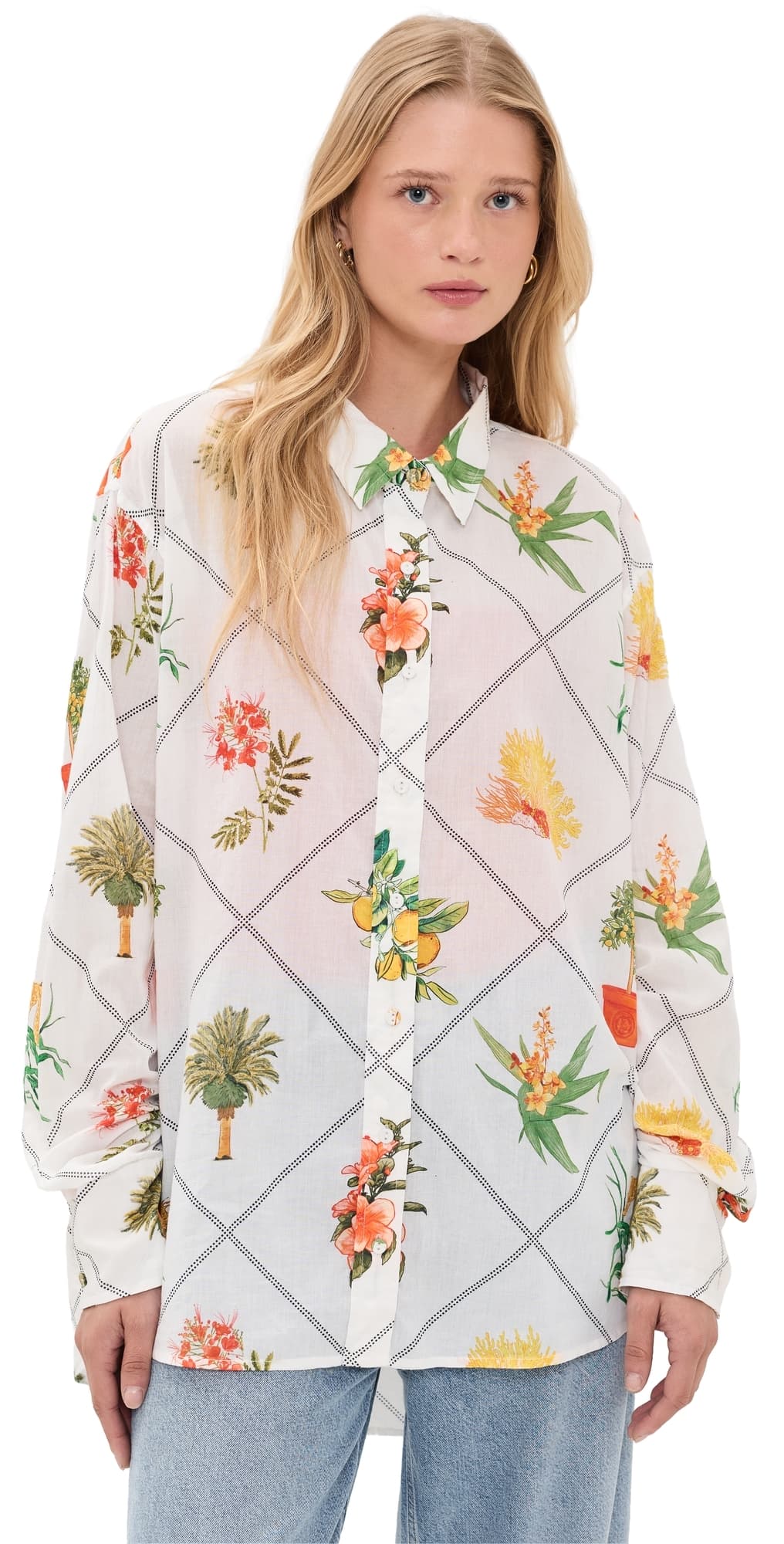 Coniglio Palm Beach Classic Button Down Shirt Florida Frame Cracked Coconut · One Size