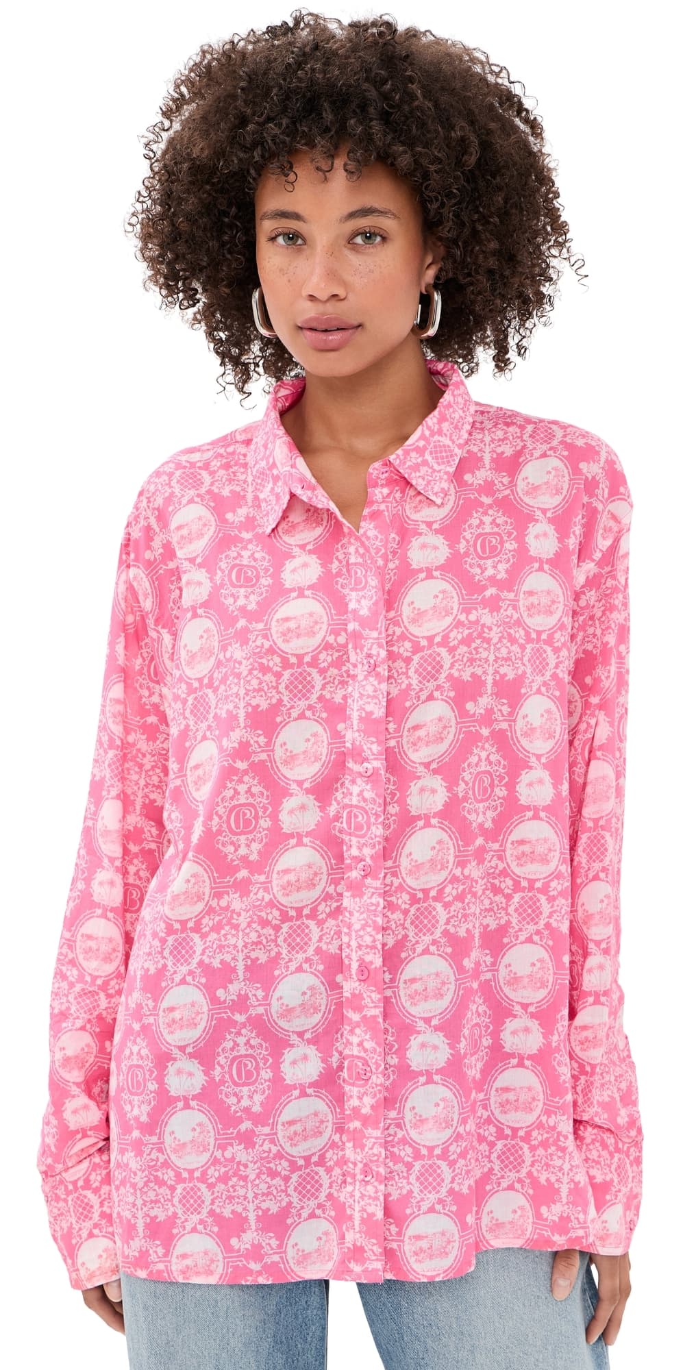 Coniglio Palm Beach Classic Button Down Shirt Vistas Paloma Pink