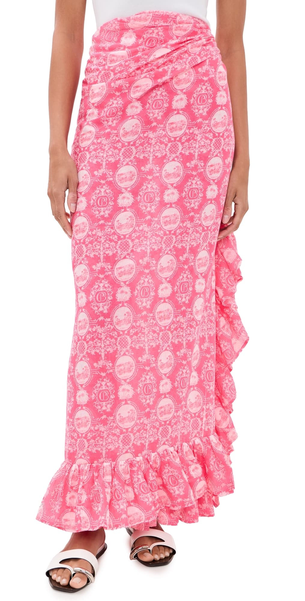 Coniglio Palm Beach Ruffle Power Coverup Pareo Vistas Paloma Pink