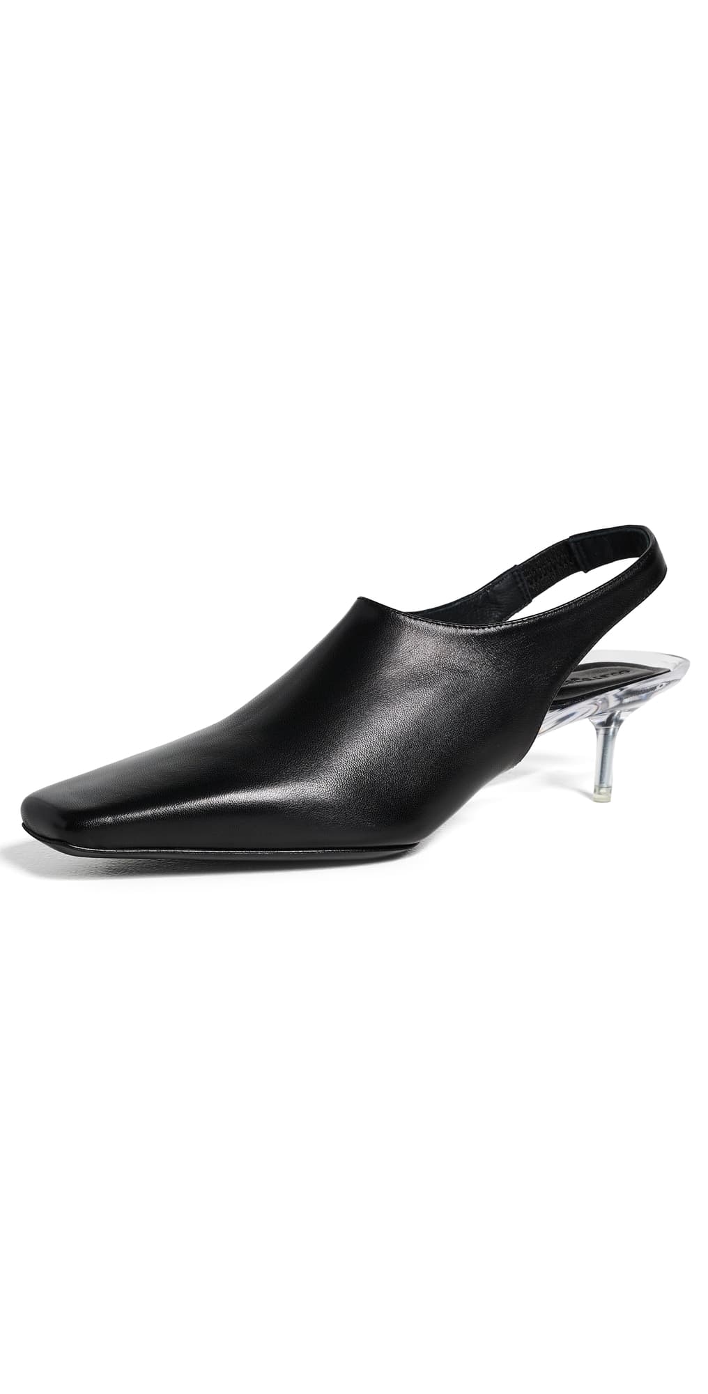 Courrèges Transparent Kitten-Heel Slingbacks Black