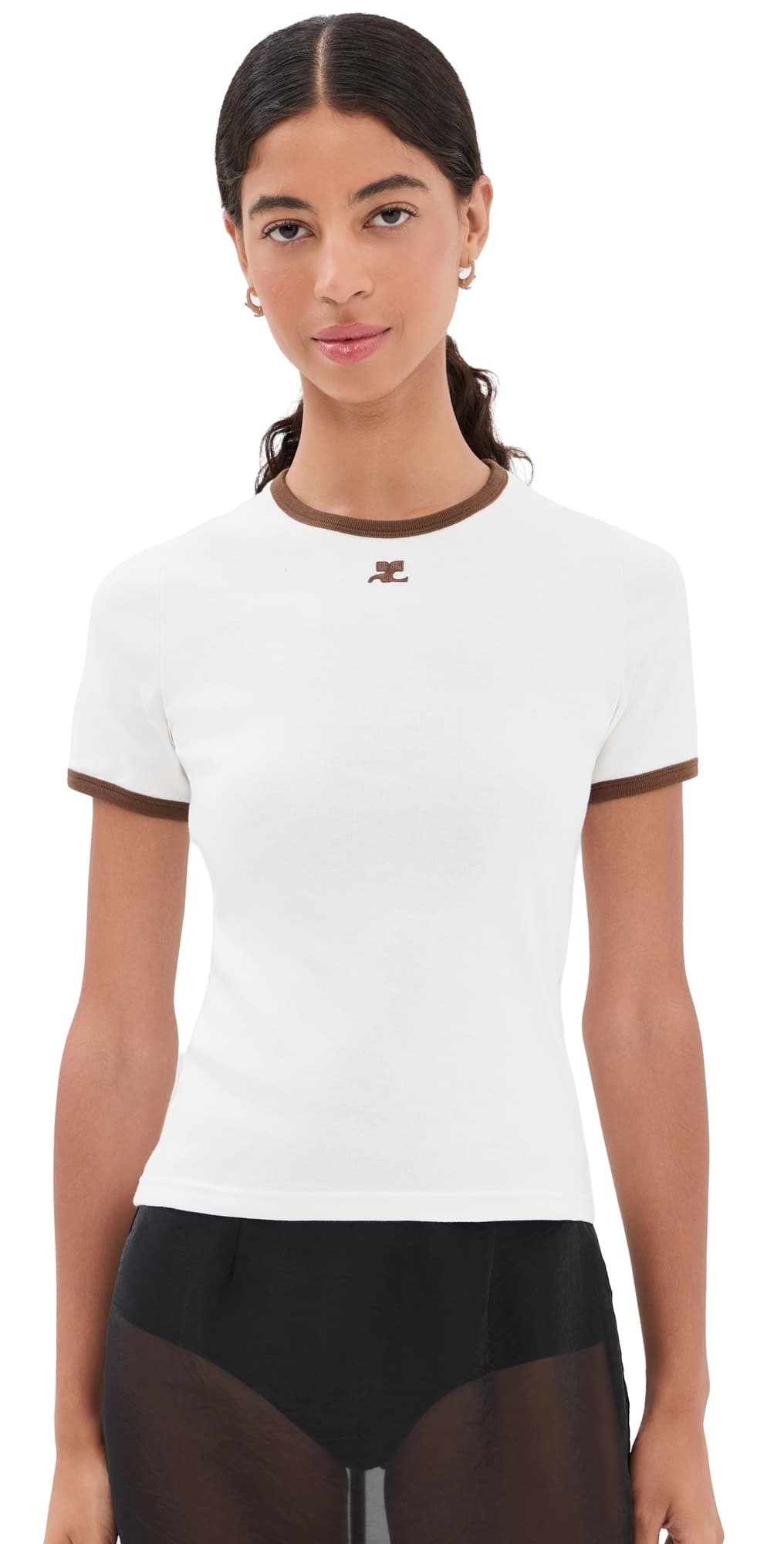 Courrèges Signature Contrast T-Shirt Pillow/Smoky Brown