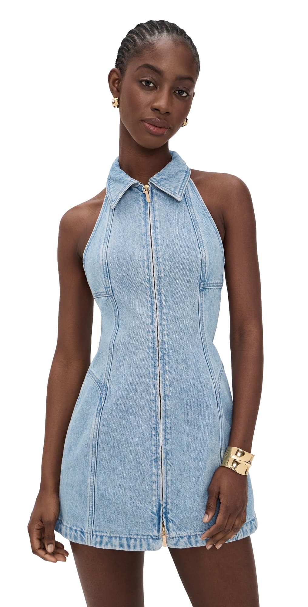 Cult Gaia Charo Denim Dress Vintage Blue
