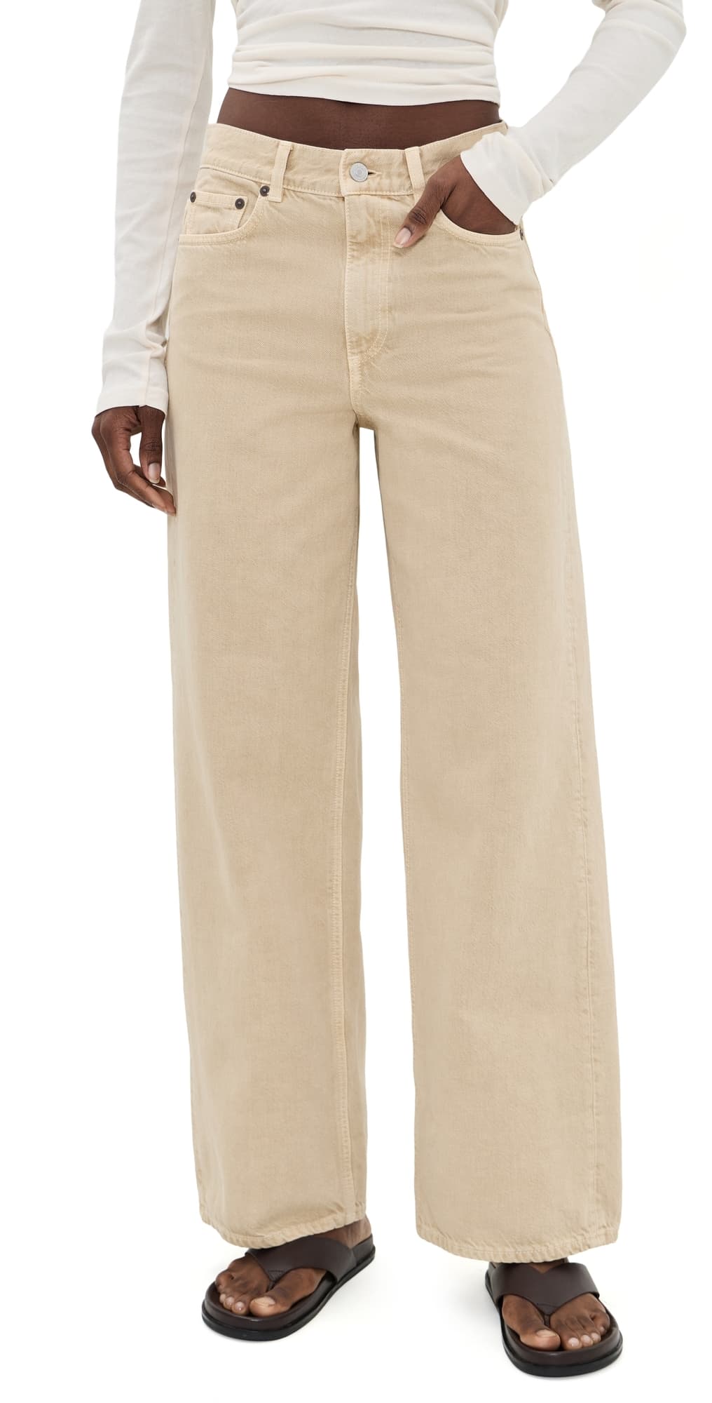 House of Dagmar Baggy Fit Jeans Beige