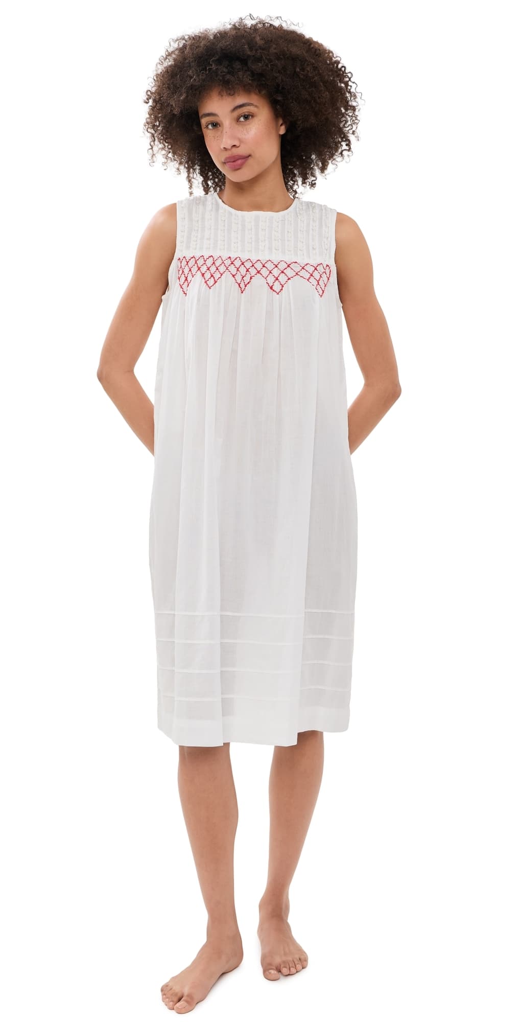 Damson Madder Ambrose Midi Night Dress White