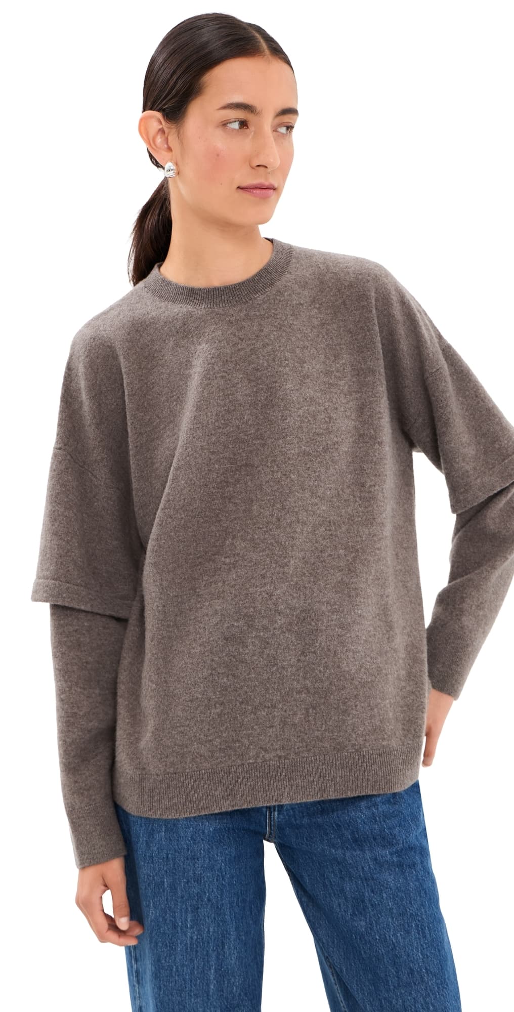 DARKPARK Troy Knit Double Sleeve Sweater Brown