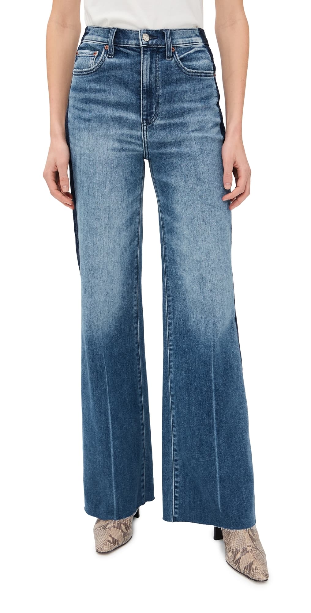 DAZE Far Out High Rise Wide Leg Jeans Tuxedo