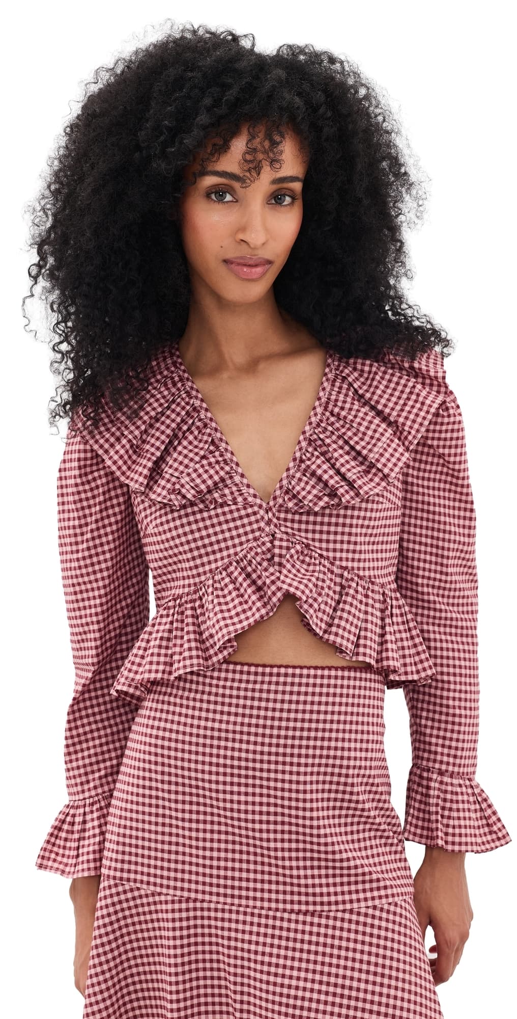 De Loreta Calma Blouse Vichy Red