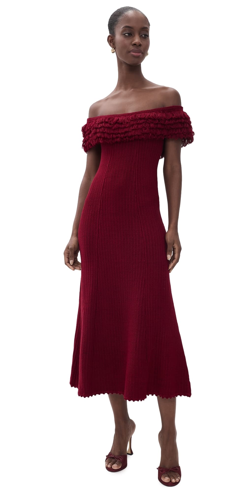 De Loreta Valeria Knit Dress Burgundy