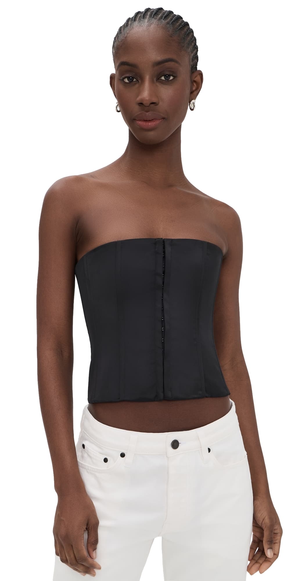 GUIZIO Satin Corset Black