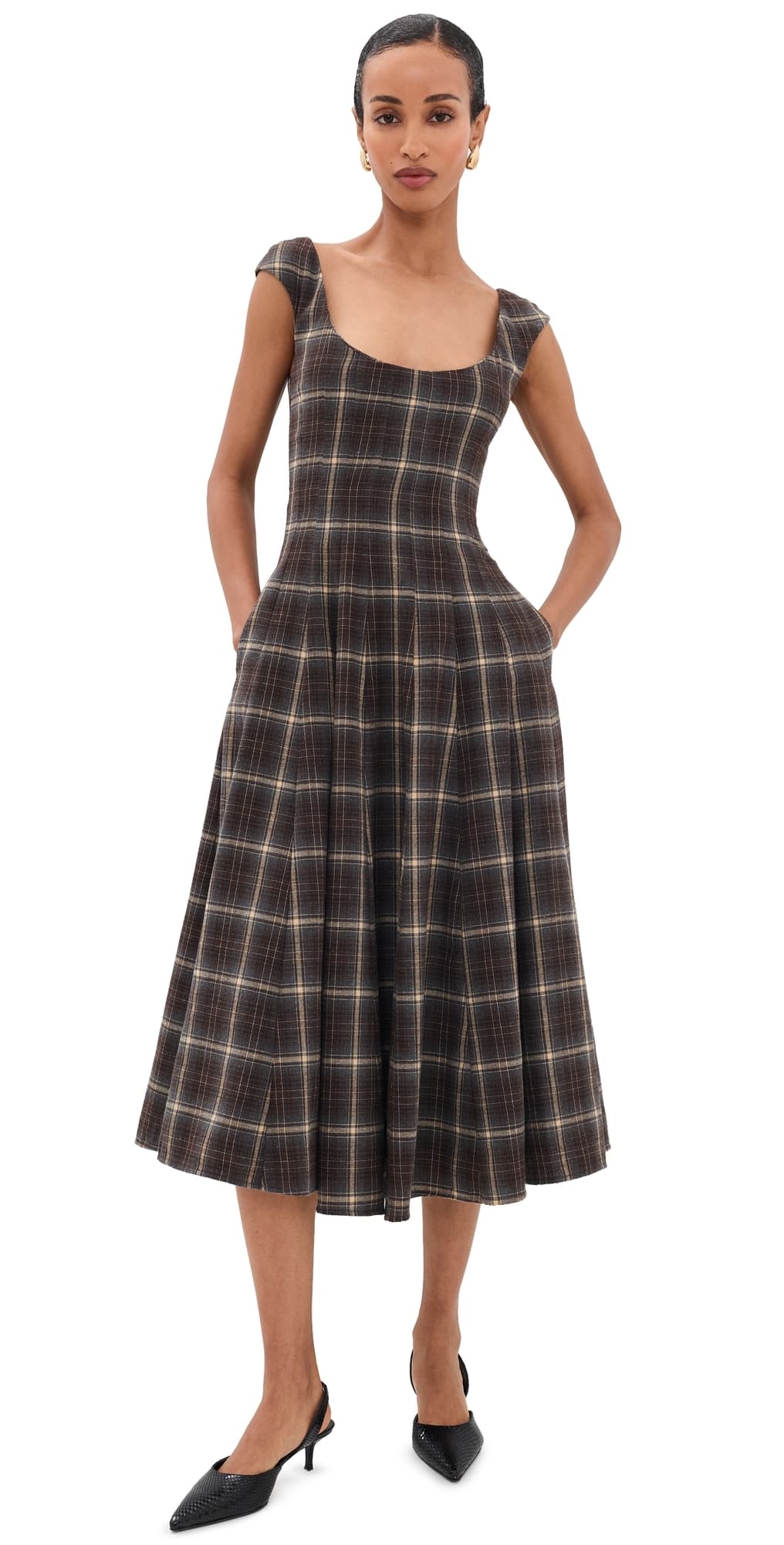 GUIZIO Leila Dress Blue Tartan