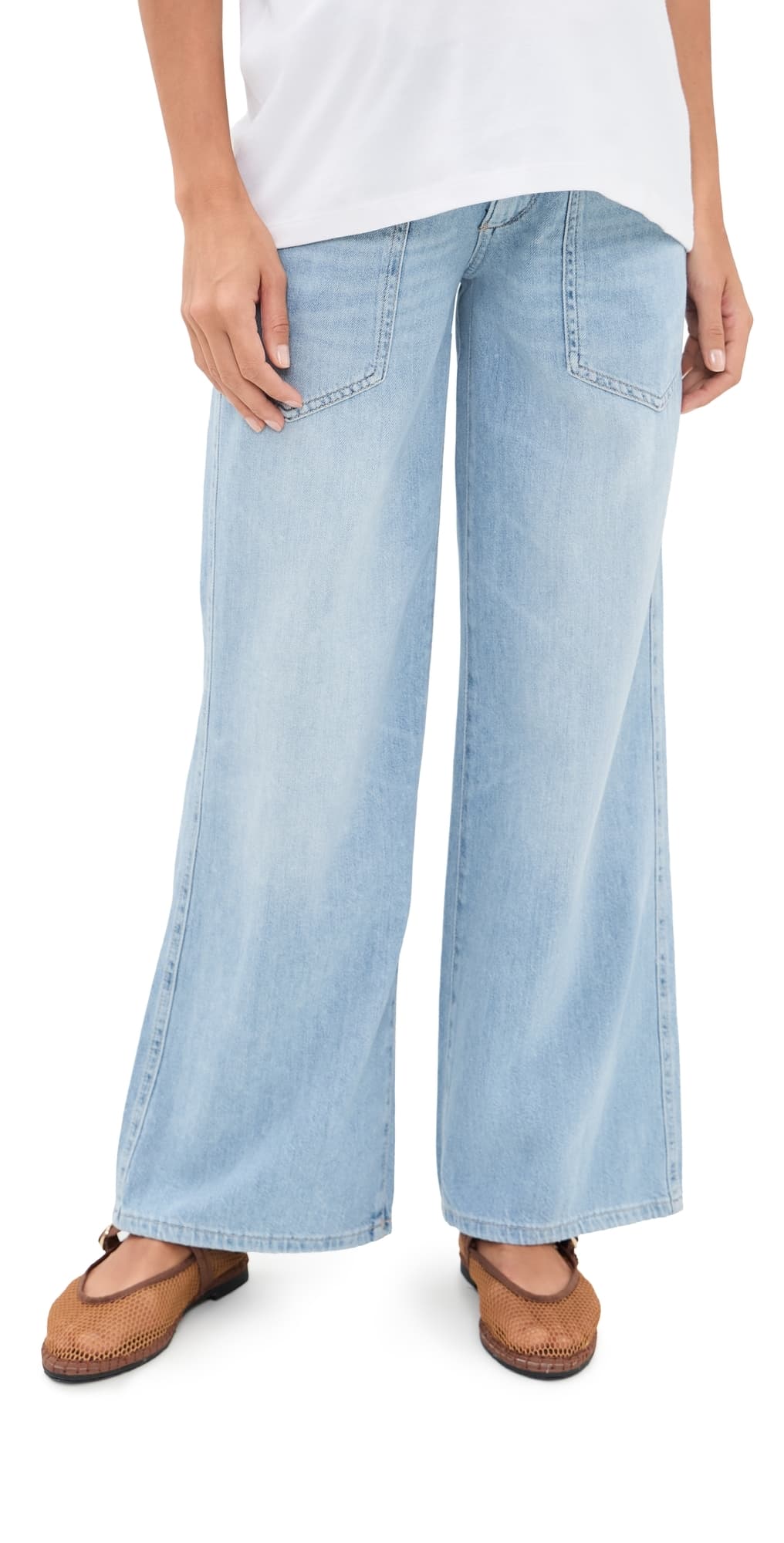DL1961 x Bumpsuit Hepburn Wide Leg Maternity Jeans Beachfront