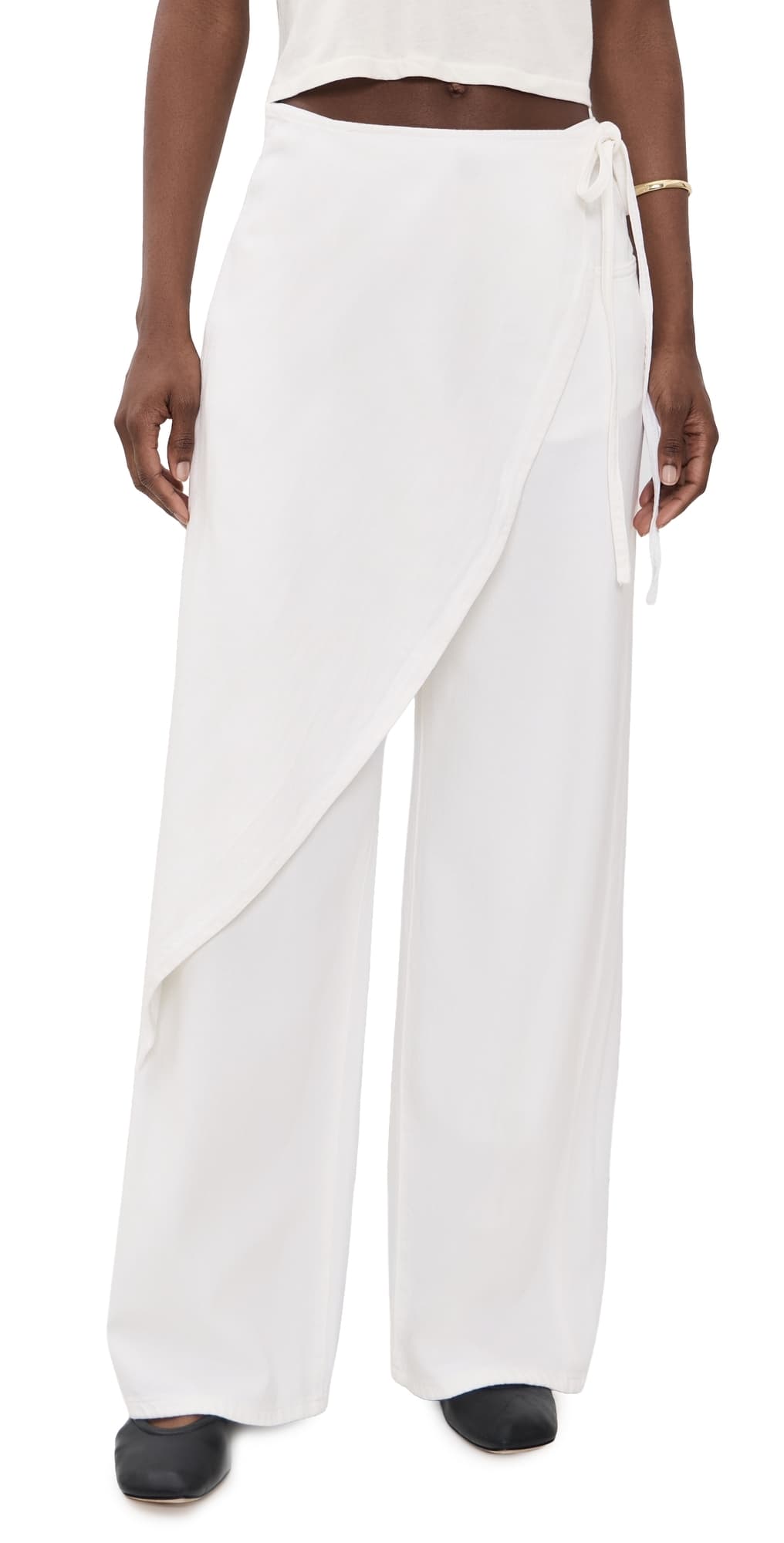 DL1961 Zoie Wrap Relaxed Pants White Aura (DL Aura)