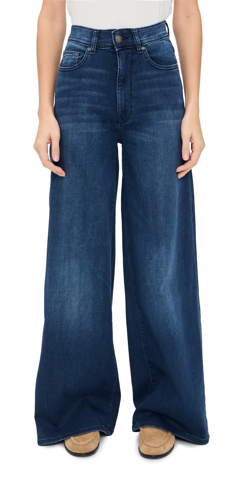 DL1961 DL Softwear Hepburn Wide Leg High Rise Jeans Stream (Ultimate Knit)