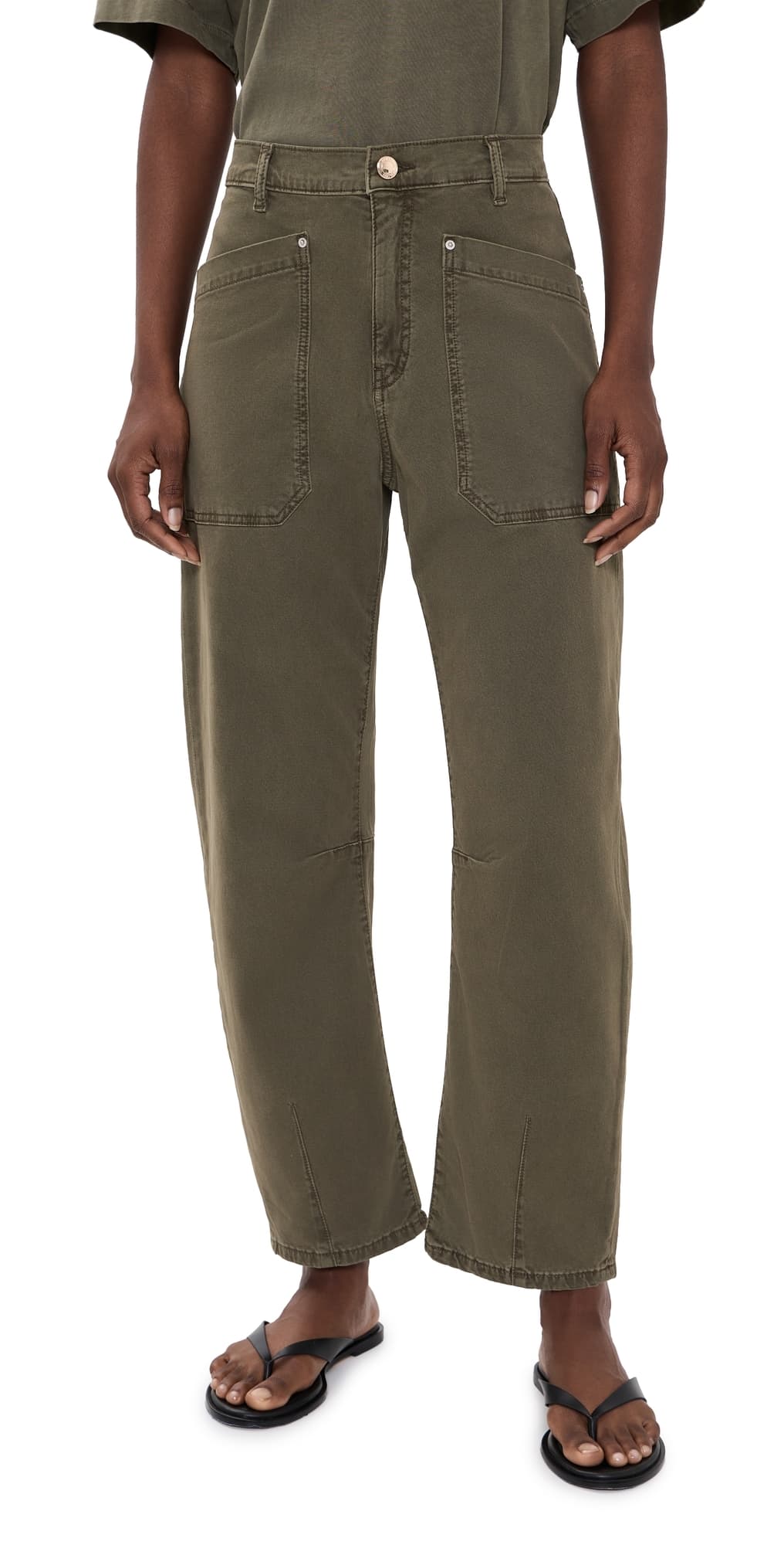 DL1961 Bilie Easy Barrel High Rise Ankle Pants Pine