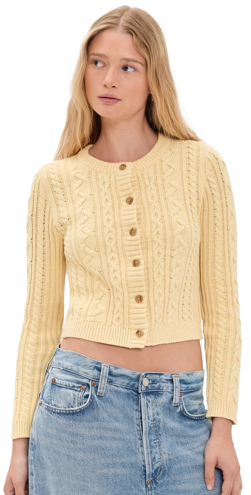 Denimist Riley Cardigan Washed Yellow