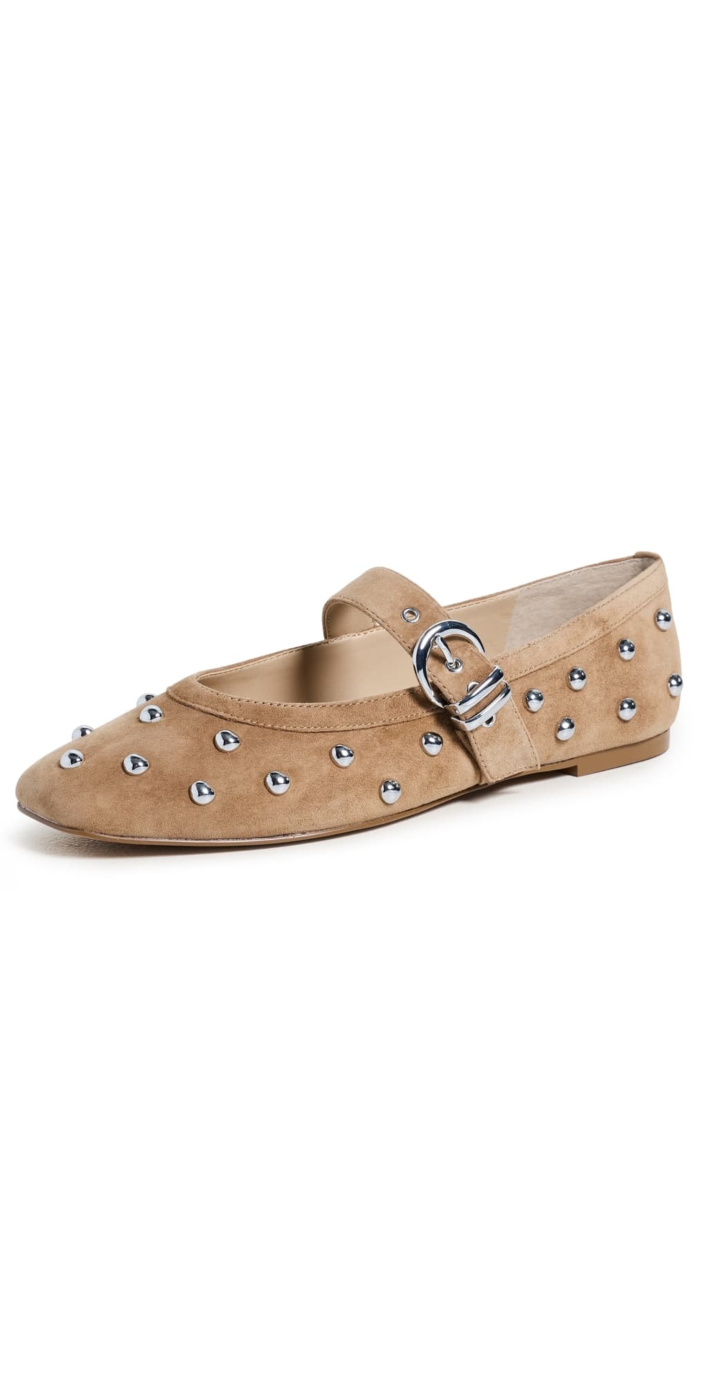 Dolce Vita Mikel Stud Flats Lt Brown Suede