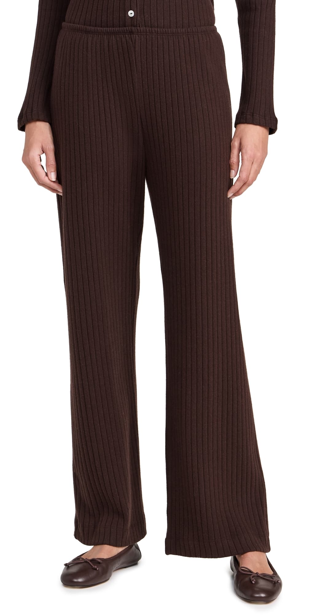 DONNI. The Sweater Rib Simple Pants Espresso