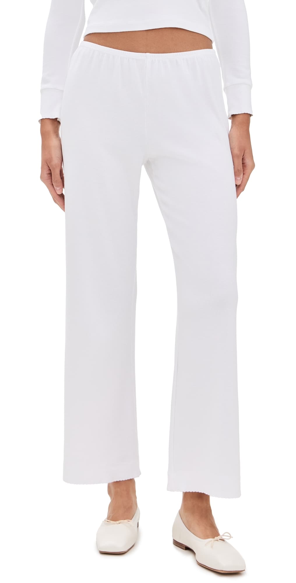 DONNI. The Baby Rib Scallop Pants Powder