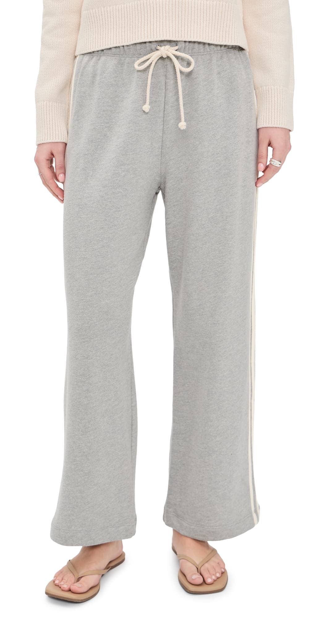 DONNI. The Eco-Terry Stripe Pants Heather Grey