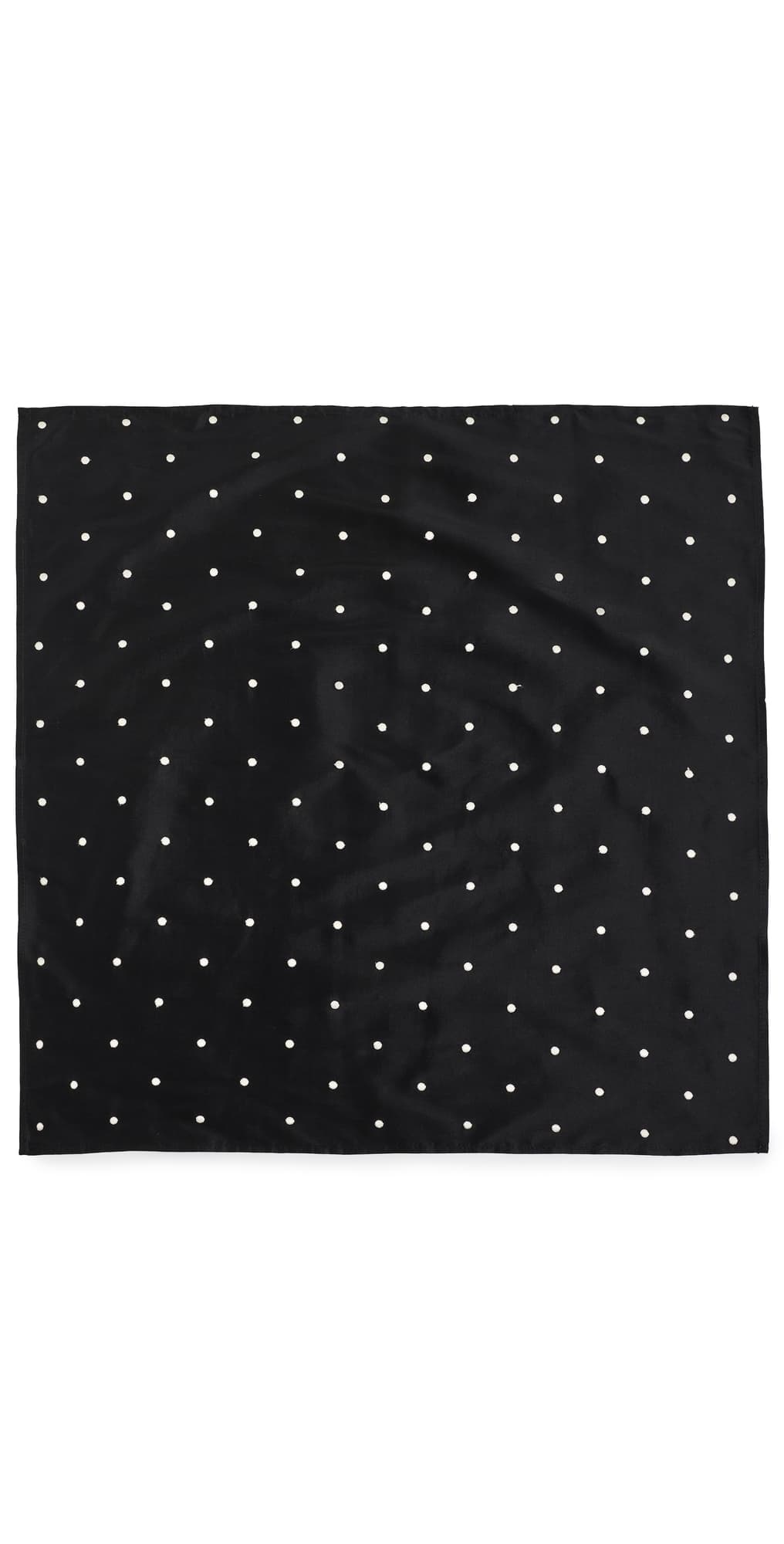 DONNI. The Taffetta Scarf Jet/Creme Polka Dots · One Size