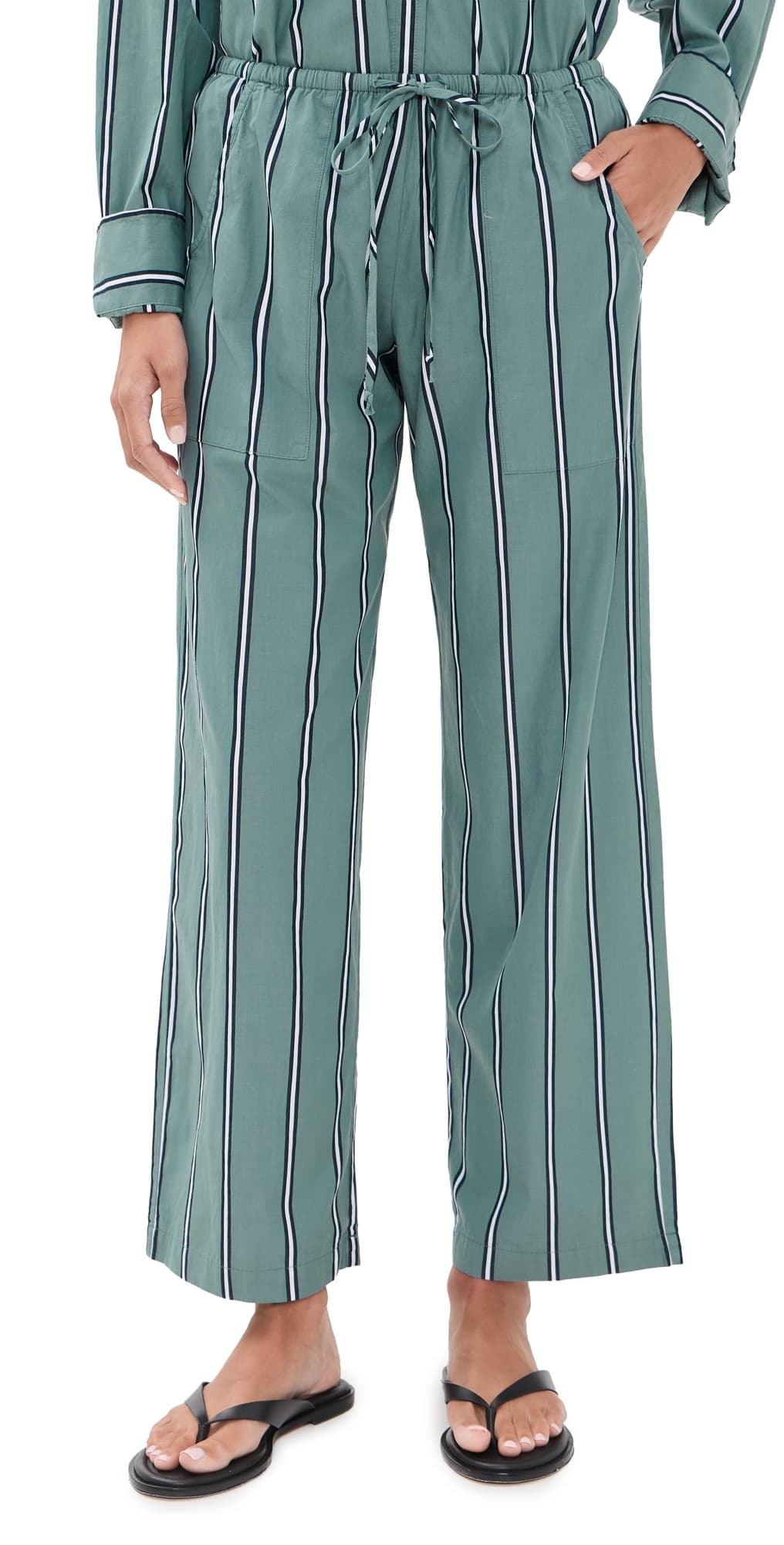 DONNI. The Pop Stripe Drawstring Pants Sage